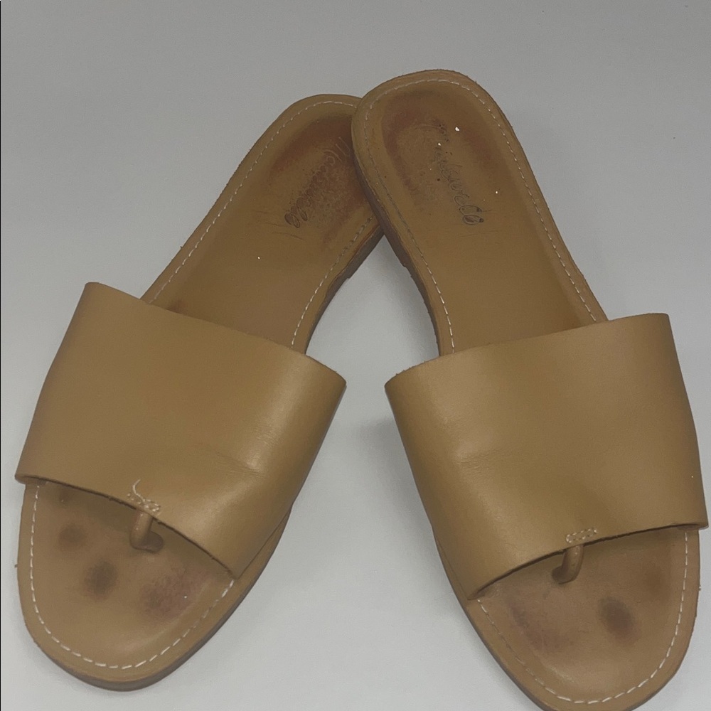 Madewell Brown Leather Slide Sandals Size 9 1/2